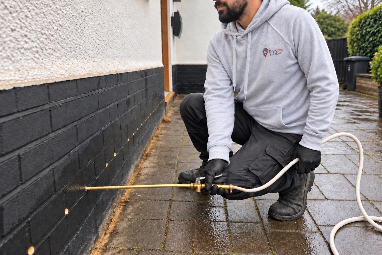 Dry Core Solutions carrying out damp proofing work